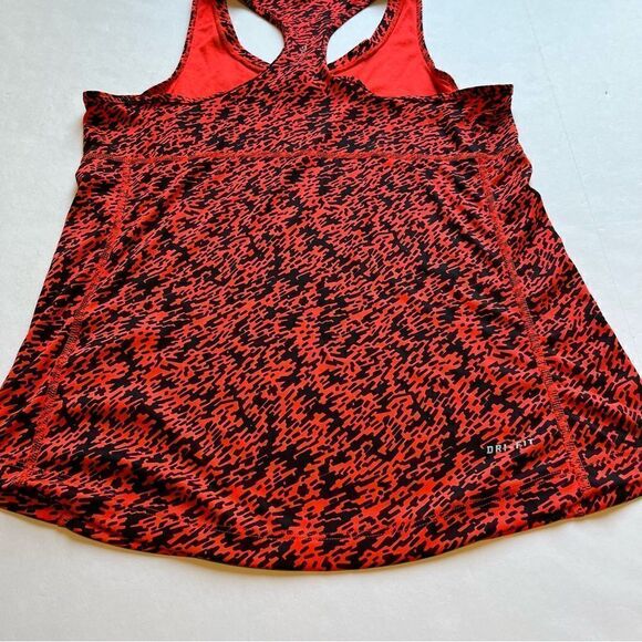Women's Nike Racerback Running Tank Black and Orange V Neck Size Medium - Picture 3 of 5